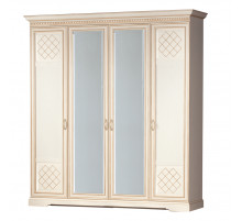 Четырехдверный шкаф Парма 814 кремовый белый